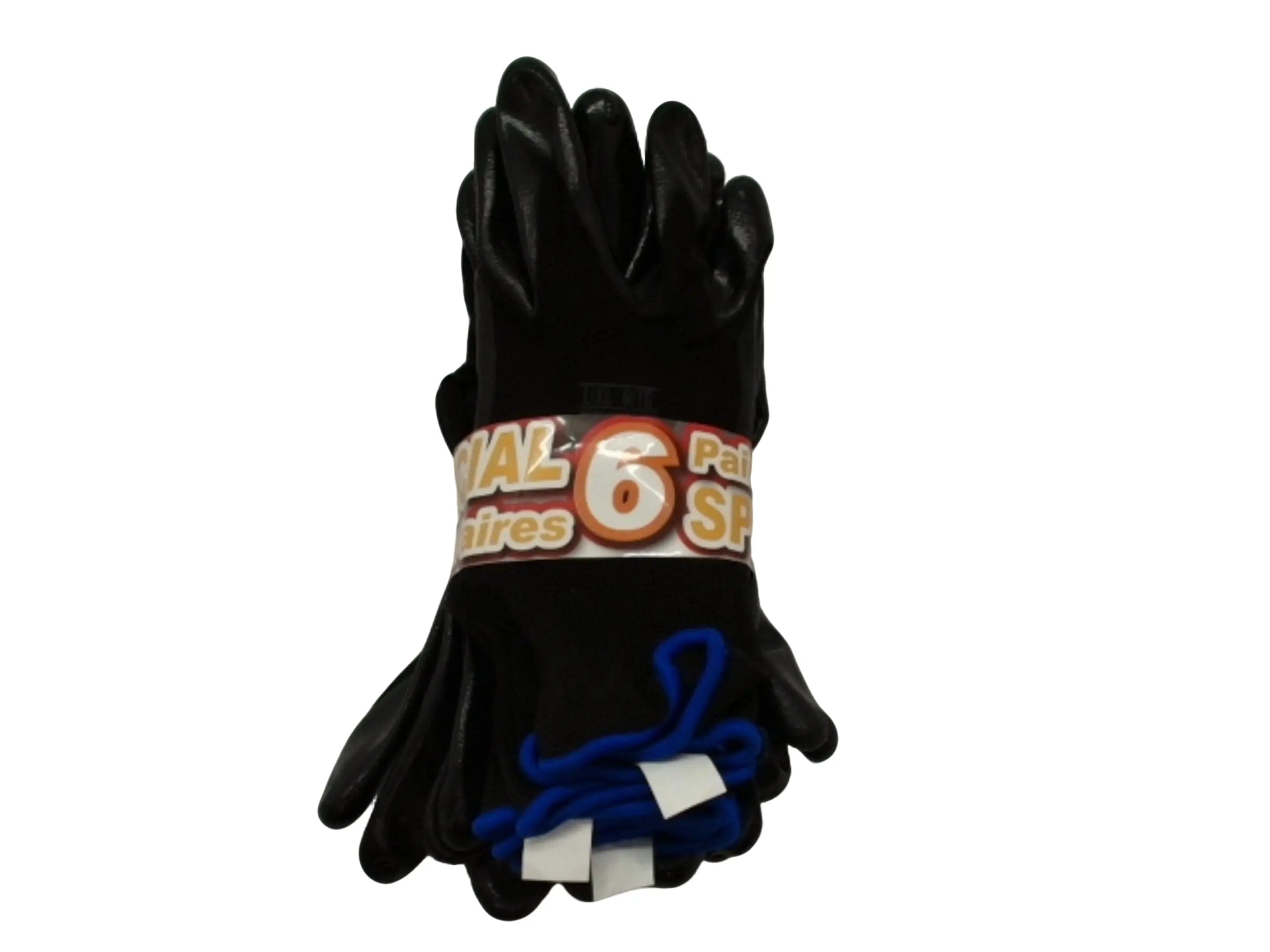 Nitrile Dipped Gloves 6pk. Black L/XL Open Road (PROMO) KWDC