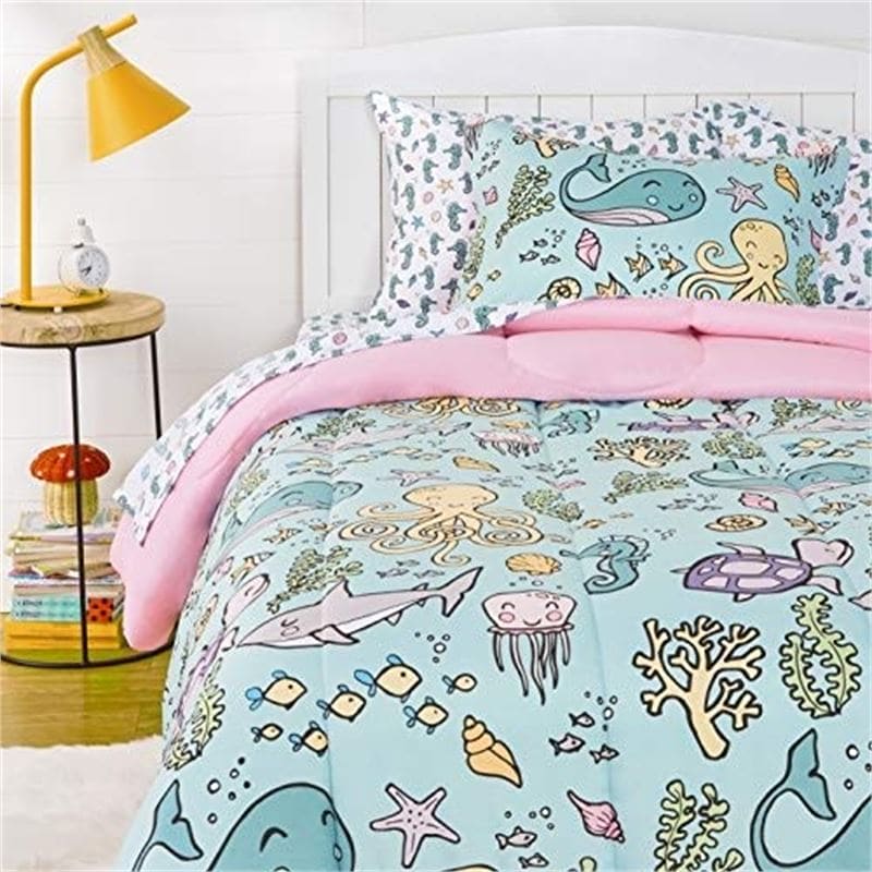 Bed In A Bag Kid's Twin Tide Pool Party Amazon Basics (endcap) - Brantford Surplus