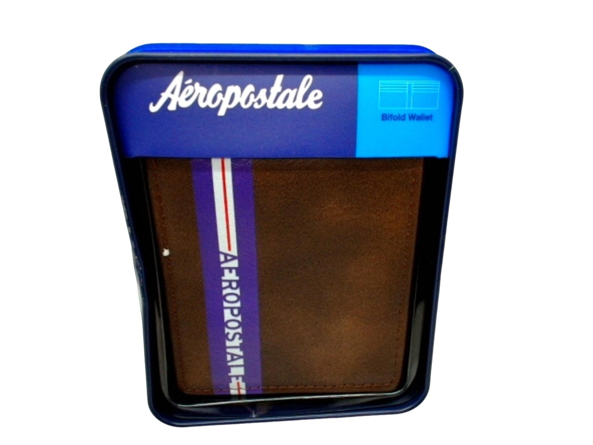 Aeropostale Men's Bifold Wallet - Brown Stripe Design - Brantford Surplus