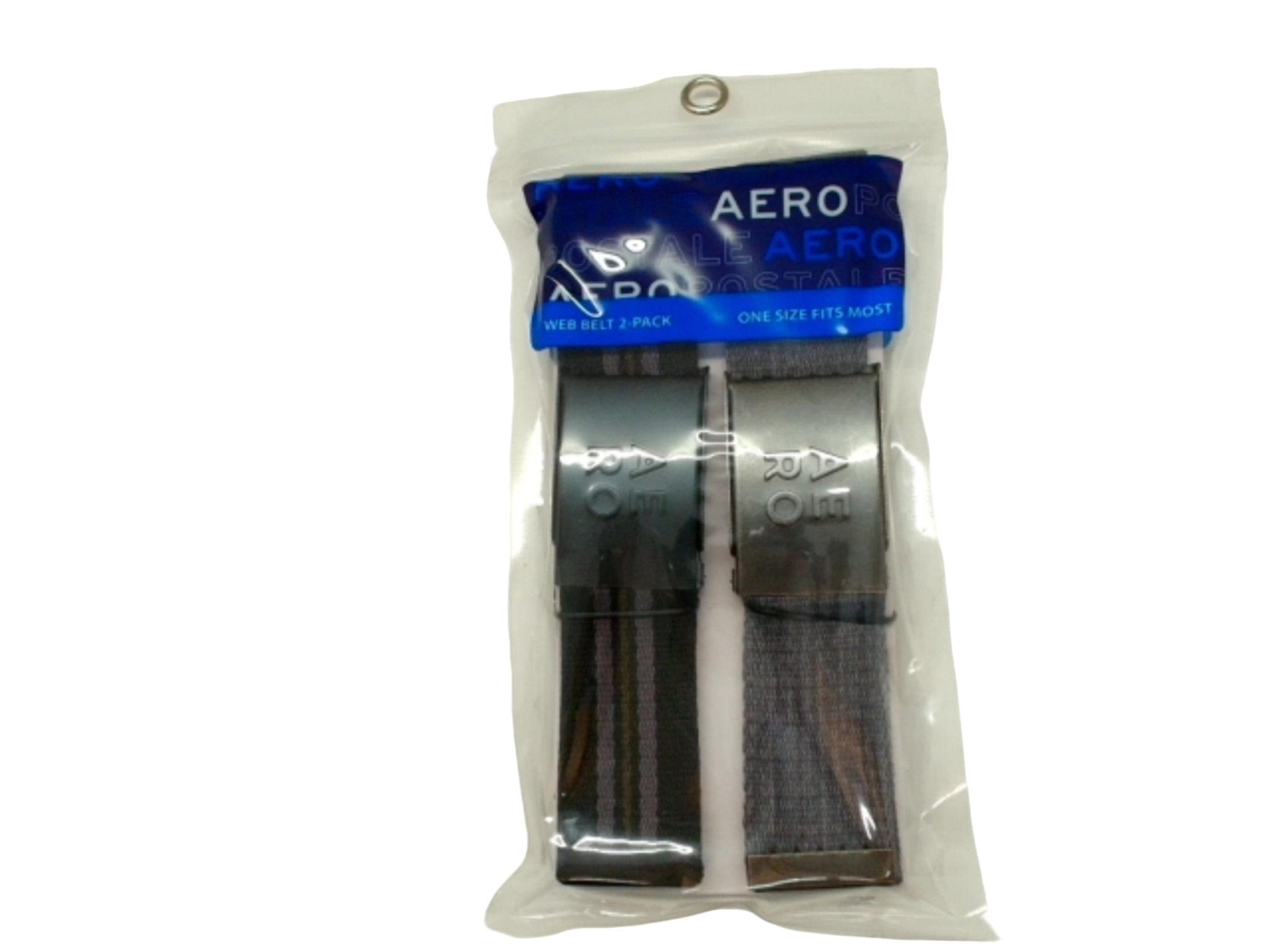 Aeropostale Men's Stripe Web Belts - Black Grey Tan - Brantford Surplus