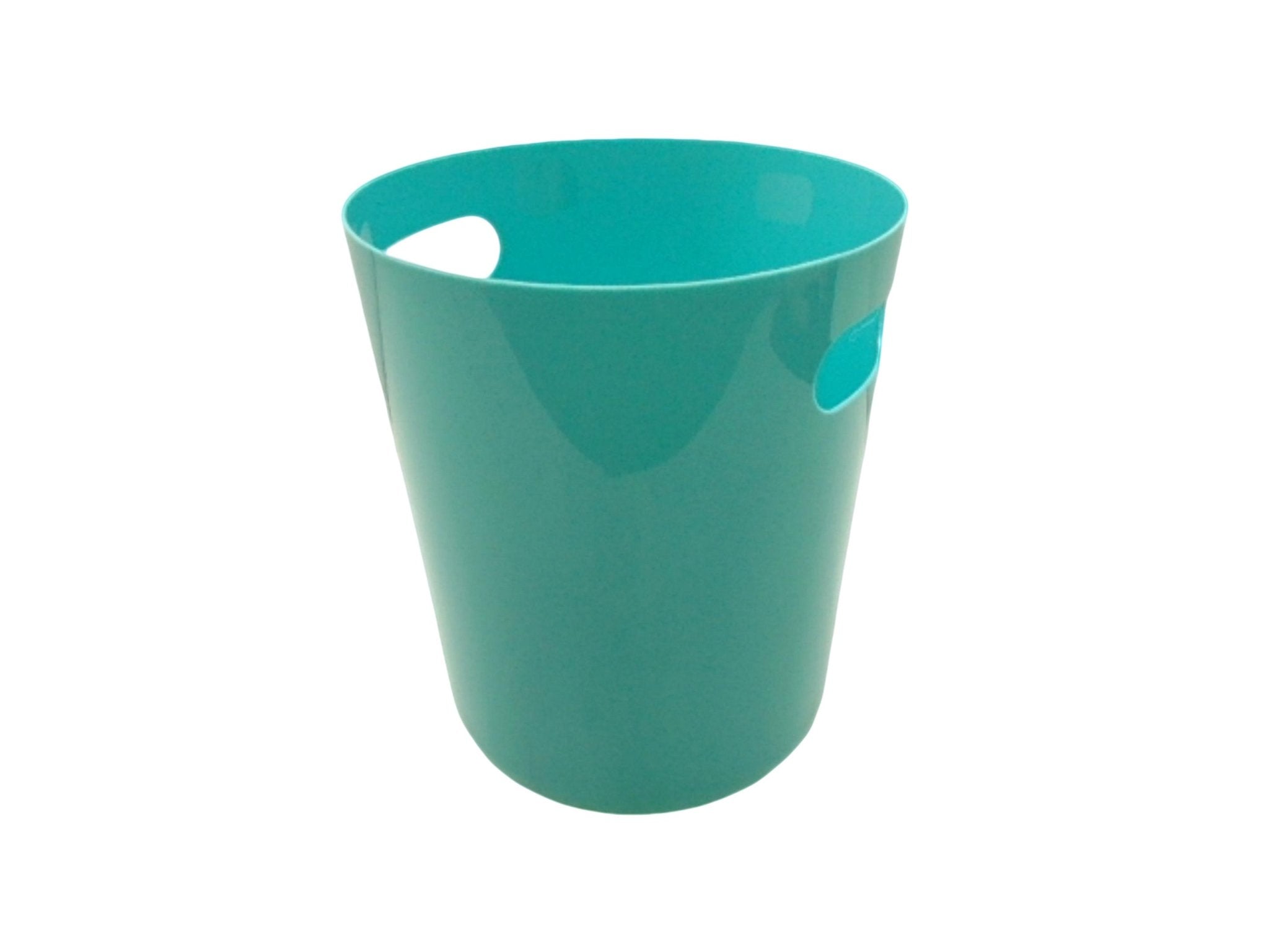 Aqua Plastic Wastebasket Bin - 7.5"x9" Round Mainstays - Brantford Surplus