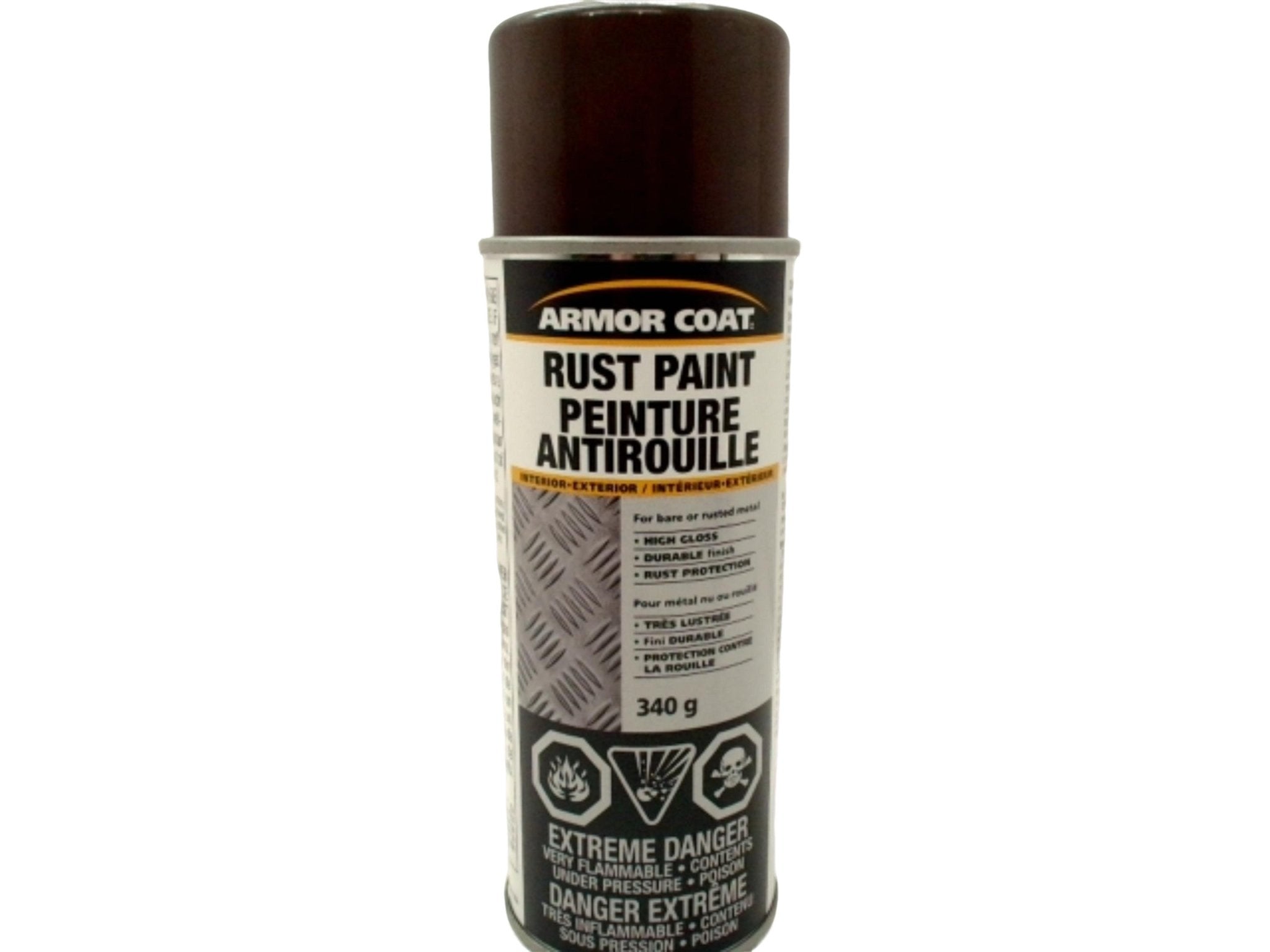 Armor Coat Rust Resistant Brown Spray Paint - High Gloss - Brantford Surplus