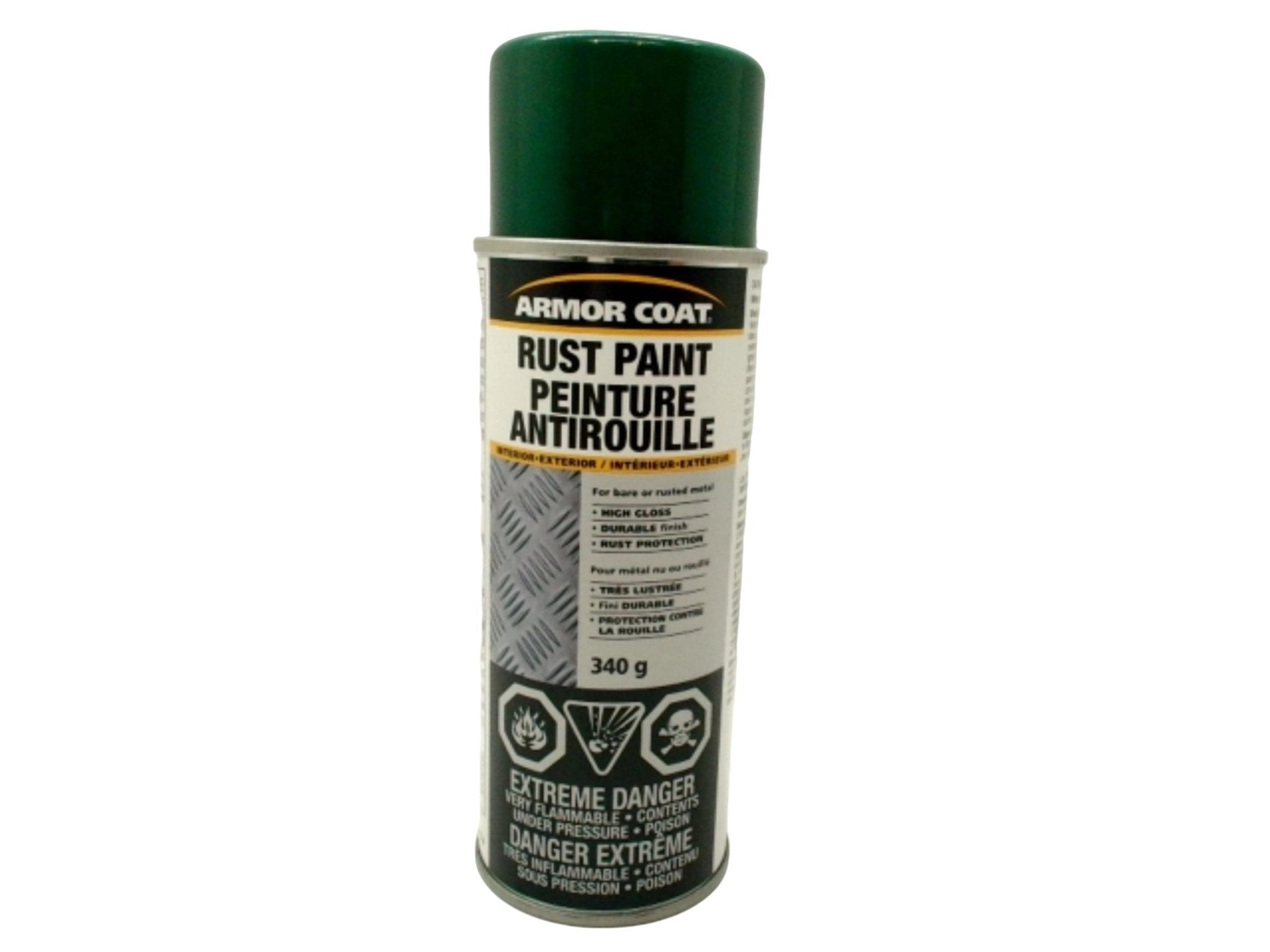 Armor Coat Rust Spray Paint 340g - Indoor Outdoor Green - Brantford Surplus
