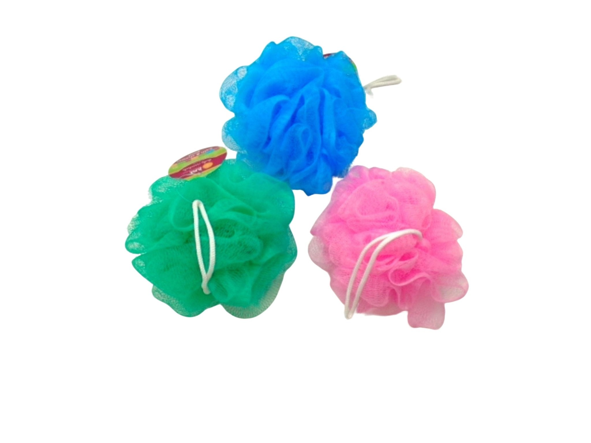Assorted Color Loofah Pouf - Daily Shower Essential - Brantford Surplus