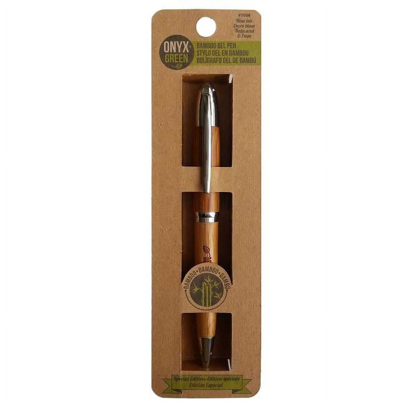 Bamboo Gel Pen Blue Ink Onyx Green