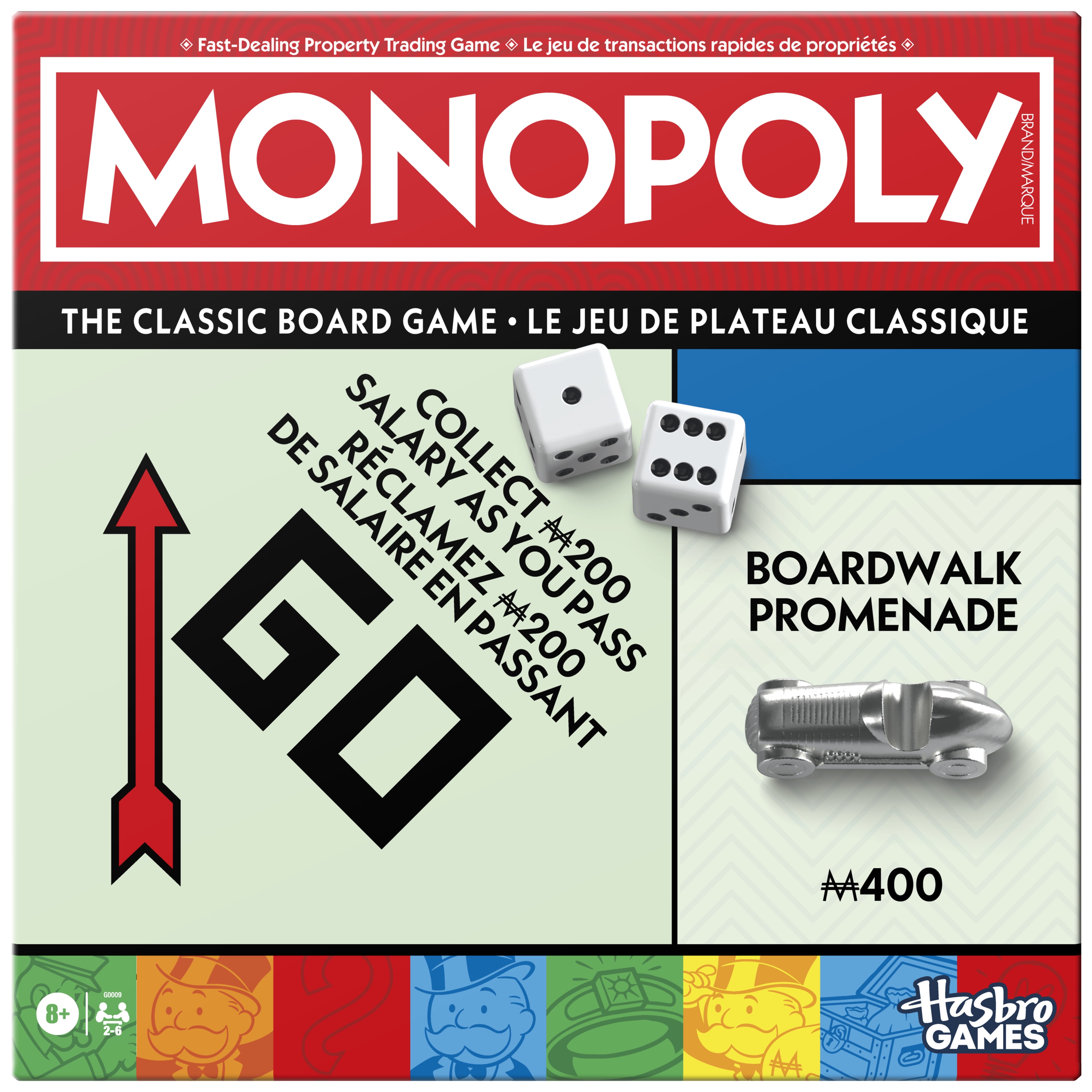 Classic Monopoly Board Game by Hasbro — side view