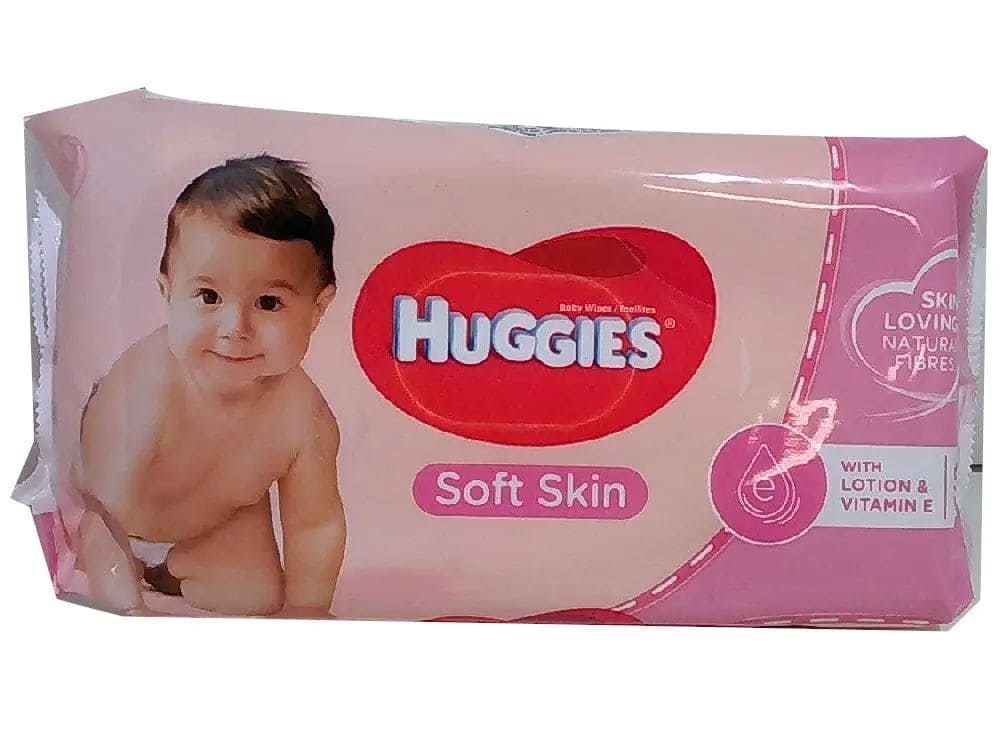 Baby Wipes 56pk. Soft Skin w/Lotion & Vitamin E Huggies - Brantford Surplus