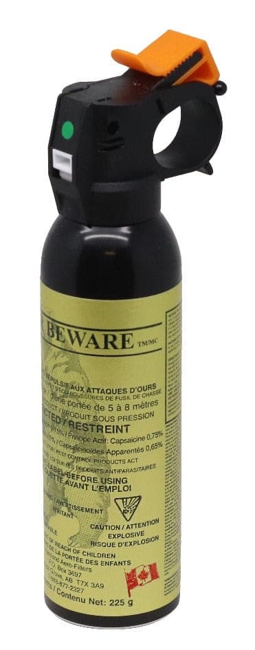 Bear Beware® Bear spray 225g 5 - 8m shotgun spray pattern - Brantford Surplus