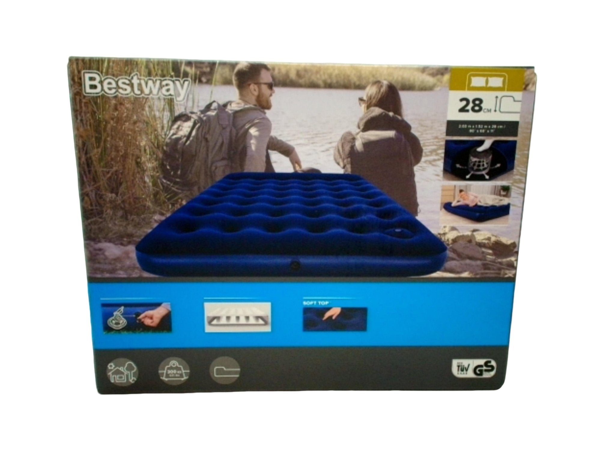 Bestway Queen Air Mattress Built - In Pump 80"x60"x11" - Brantford Surplus