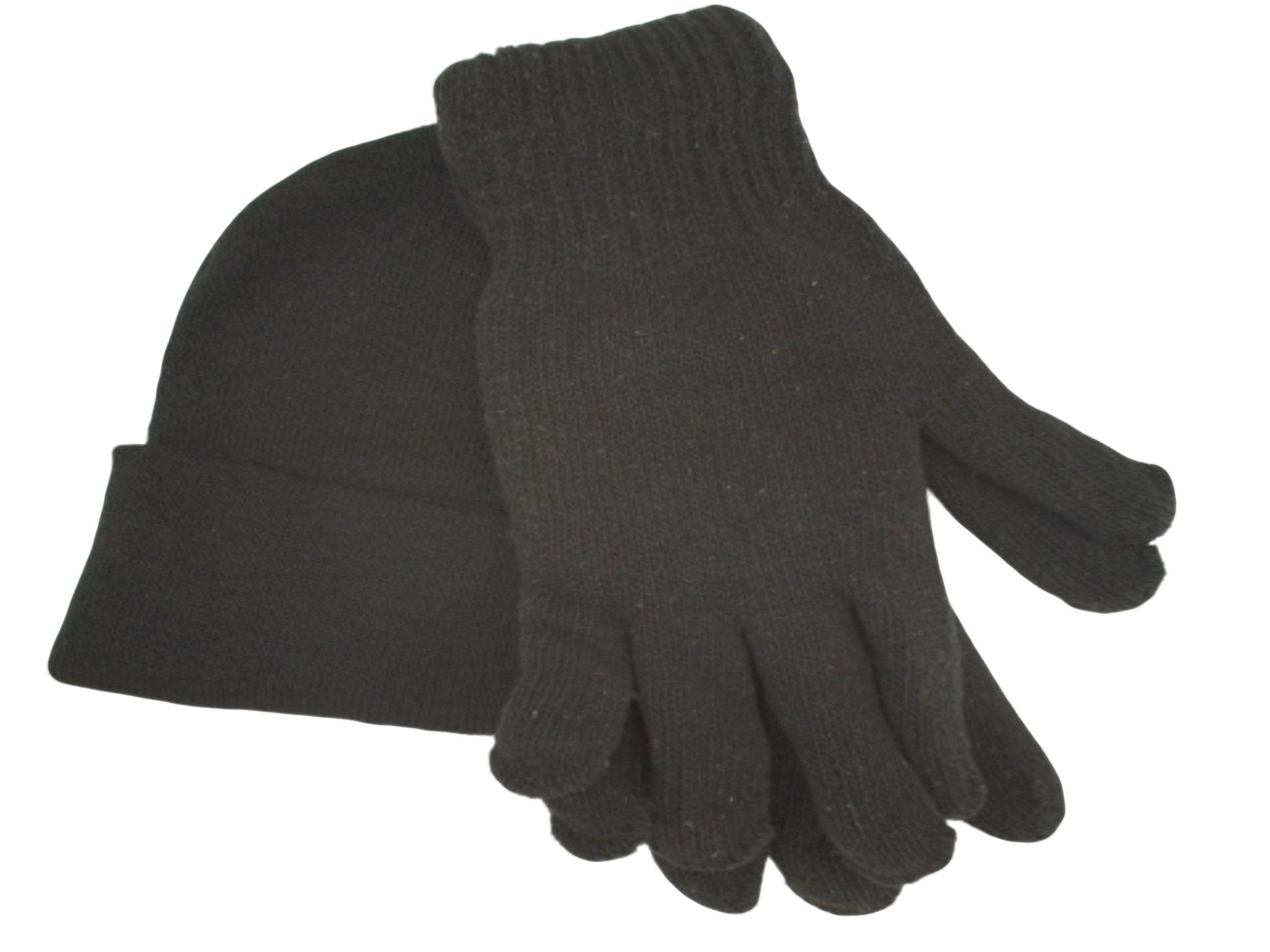 Black Recycled Yarn Hat and Glove Set - Antonio Nicci - Brantford Surplus