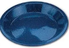 Blue Enamel Pie Plate - 25cm - Brantford Surplus