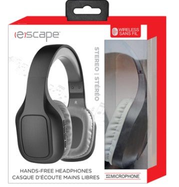 Bluetooth Headphones with Mic - Black Escape Wireless Headset - Brantford Surplus