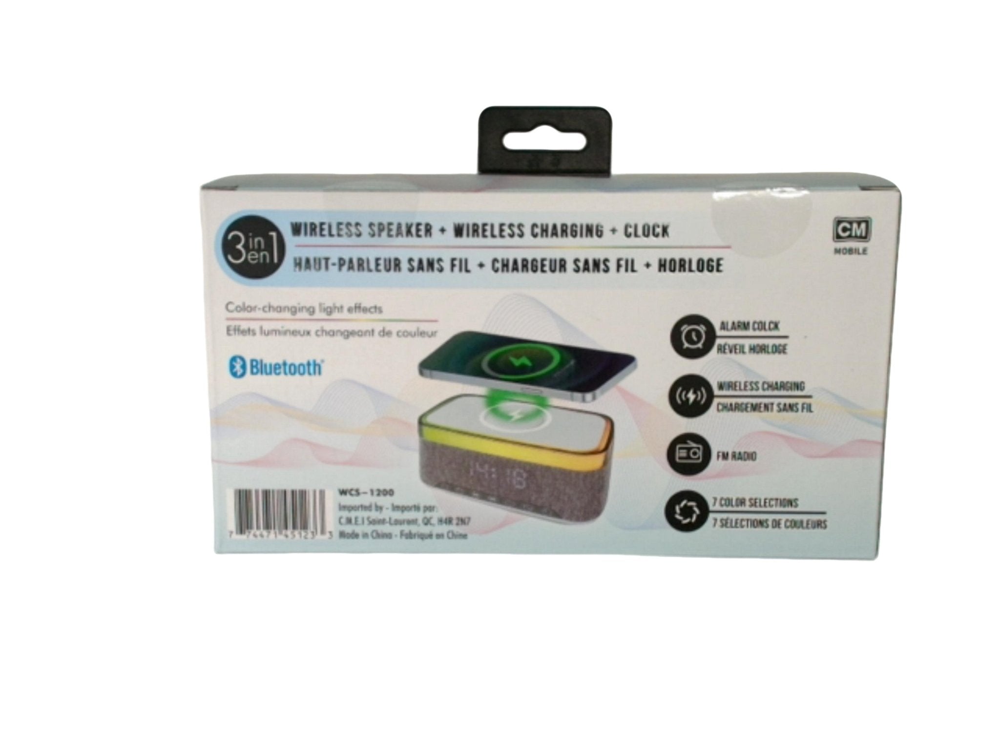 Bluetooth Wireless Speaker with 15 Watt Charger and Clock - Brantford Surplus