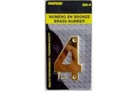 Brass House Number 4 3 inch - Brantford Surplus