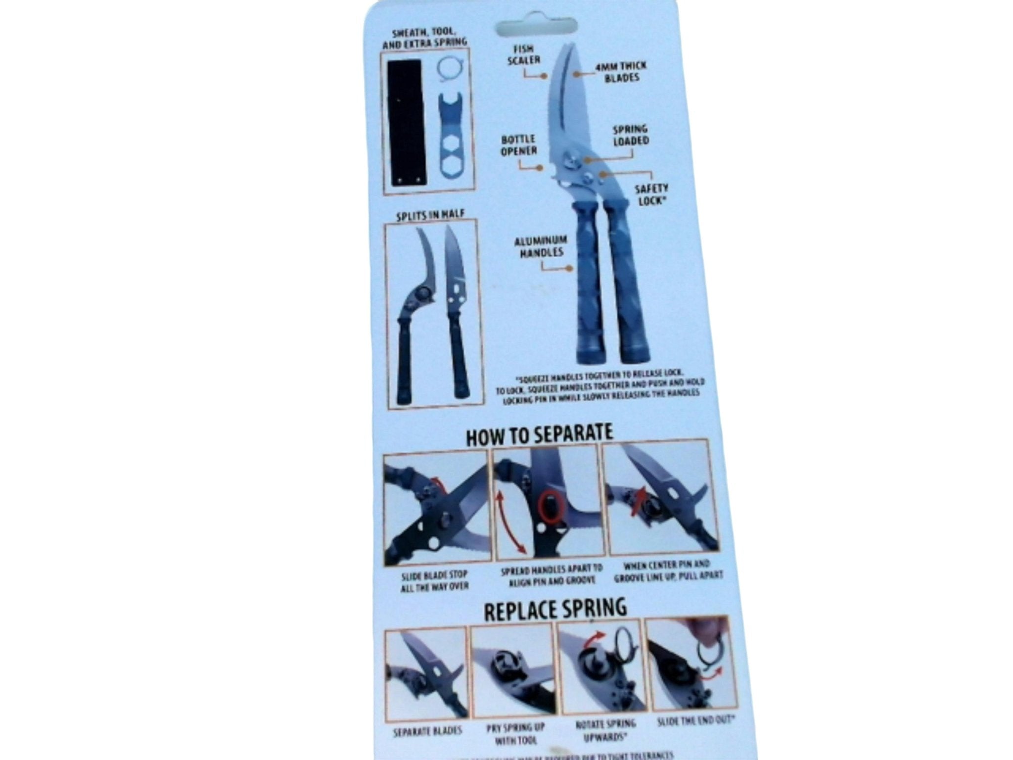 Break Away Fishing Scissors Sheath 4 - in - 1 Tool - Brantford Surplus