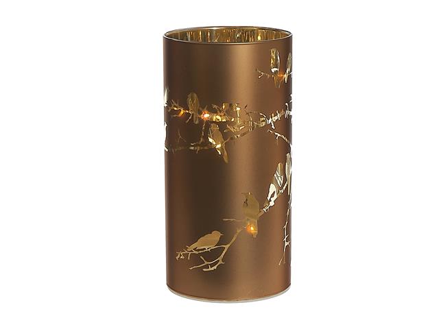 Bronze Bird LED Glass Cylinder Stand - Brantford Surplus