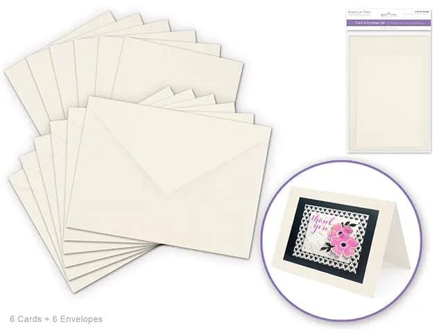 Cardmaking cream: 4.5"x6" Cards + Envelopes 6sets A6 - Brantford Surplus