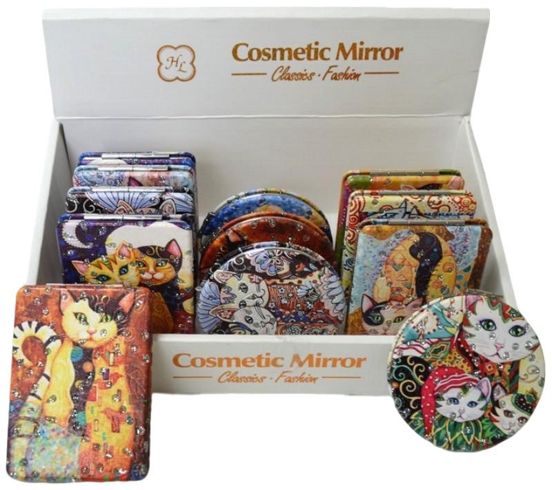 Cat Shaped Compact Mirror - 2 - in - 1 Makeup Tool - Brantford Surplus