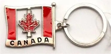 CDA>Metal Keychain Canada spin flag - Brantford Surplus