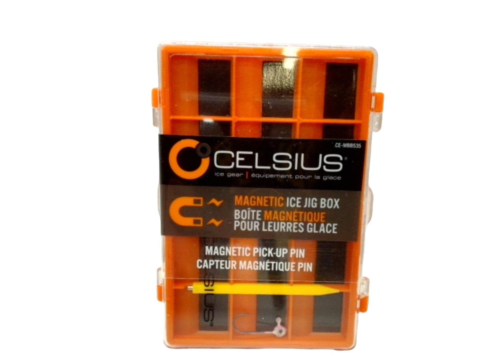 Celsius Magnetic Jig Storage Box - Secure Fishing Tackle - Brantford Surplus