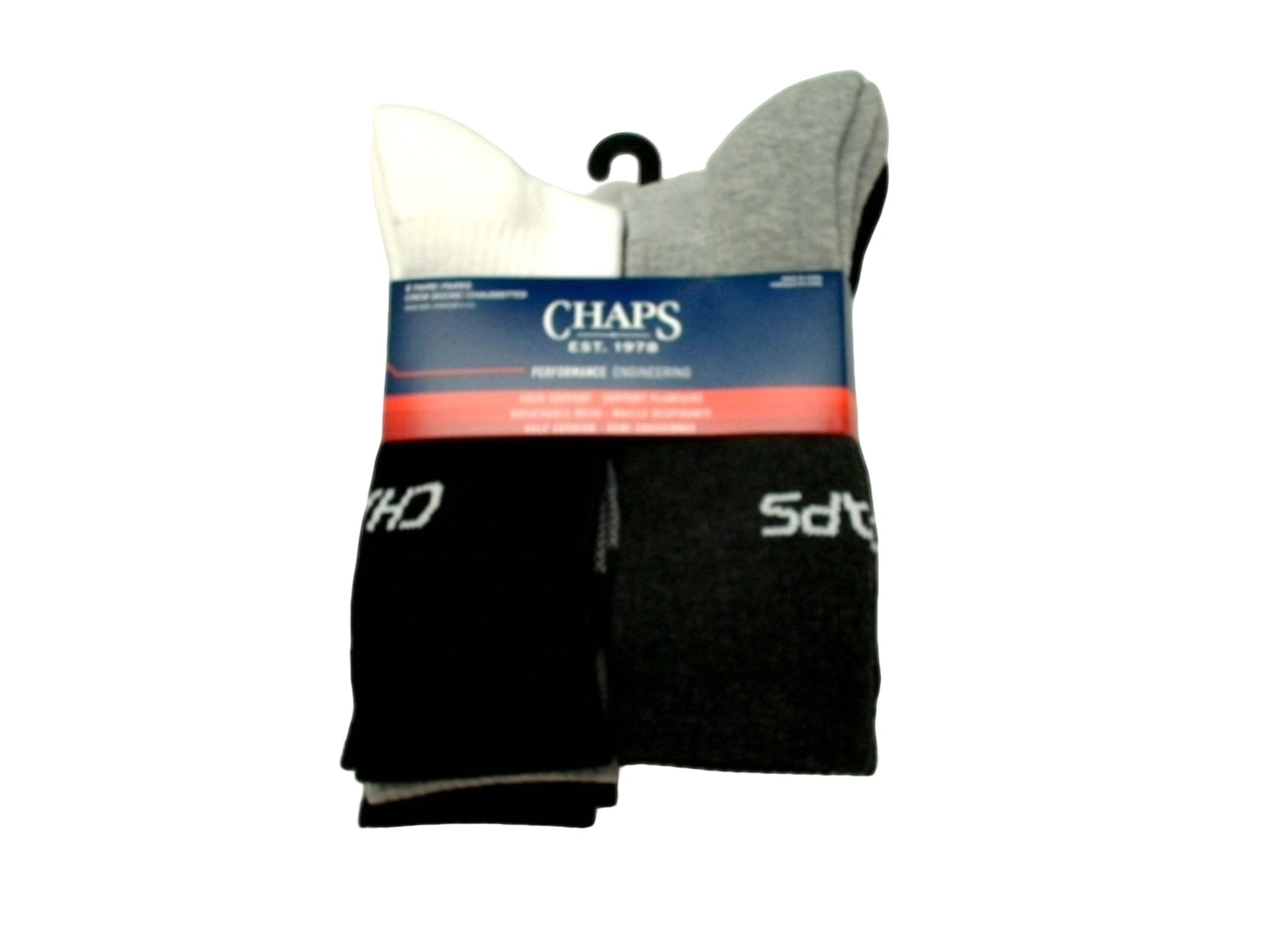 Chaps Men's Crew Socks 6 - Pack with Arch Support - Brantford Surplus