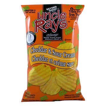 Cheddar Sour Cream Potato Chips - Uncle Ray's 130g - Brantford Surplus