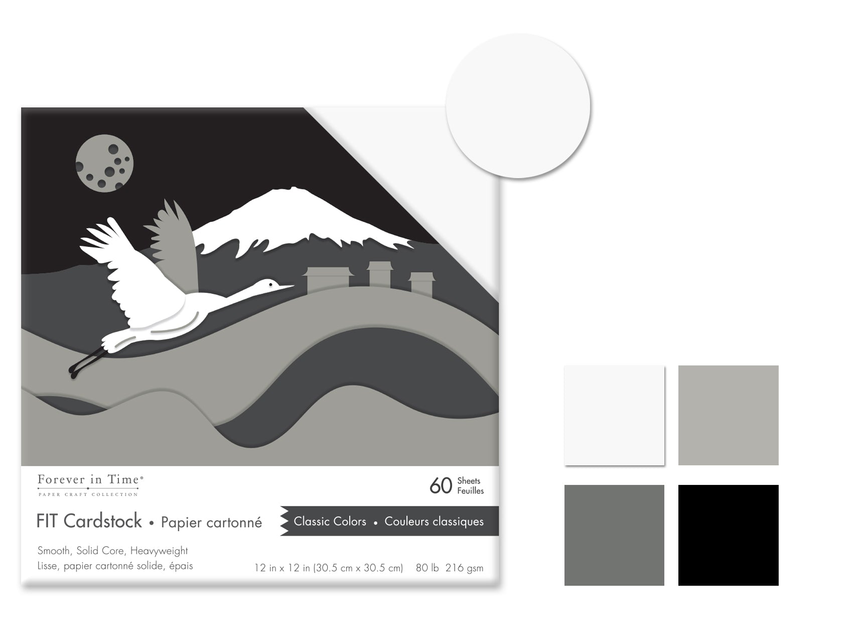 Classic Colors 12x12 Smooth Cardstock Pack - 80lb Scrapbook - Brantford Surplus