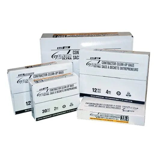 Construction garbage bag 12PC 35x48 inch 4 mil black - Brantford Surplus