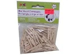 Craftwood 1 3/16" Mini Clothespins Natural 40pk. - Brantford Surplus