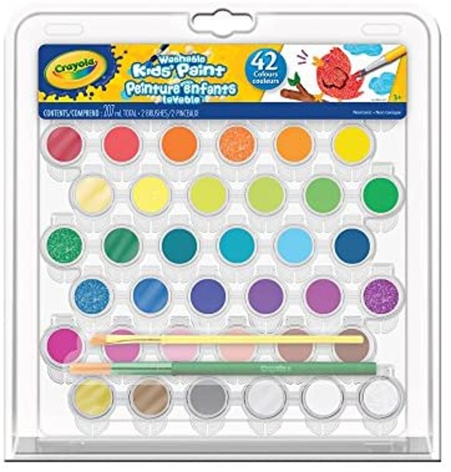 Crayola Kids Washable Paint Set - 42 Color Brushes - Brantford Surplus