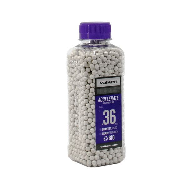 .36g Valken Accelerate BIO Airsoft BBs - 2,500ct - Brantford Surplus