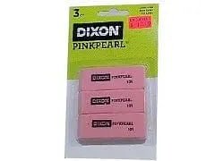 Dixon Pink Pearl Erasers 3/pcs. School approved - Brantford Surplus