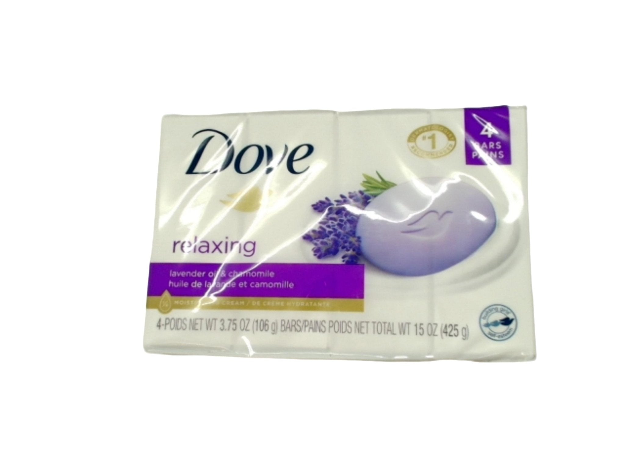 Dove Moisturizing Lavender Chamomile Bar Soap 4 - Pack - Brantford Surplus