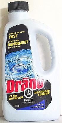 Drano 900ml Liquid Clog Remover - Powerful Drain Cleaner - Brantford Surplus