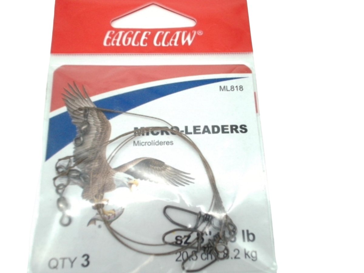 Eagle Claw 8" 18lb Fishing Leaders 3 - Pack - Brantford Surplus