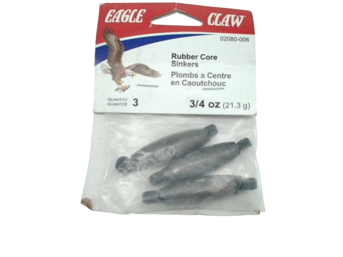 Eagle Claw Rubber Core Fishing Sinkers 3/4oz 3 - Pack - Brantford Surplus