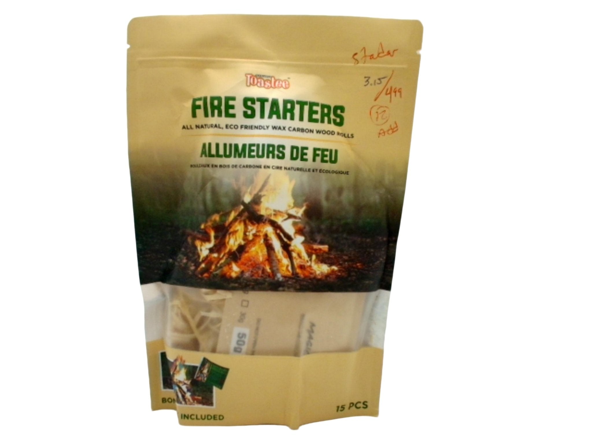 Eco - Friendly Wax Firestarters - 15 Pack All Natural Rolls - Brantford Surplus