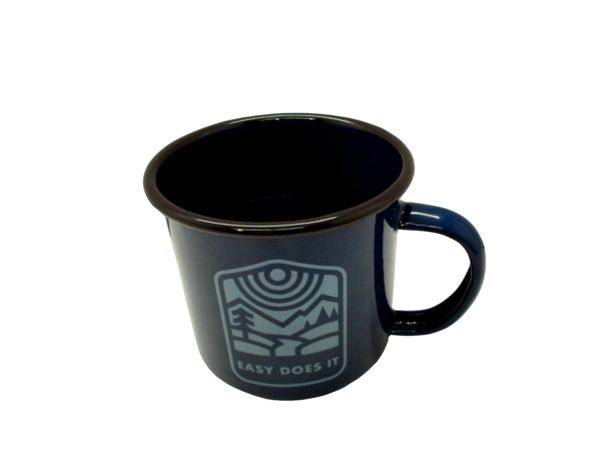 Enamel Coffee Mug 12oz - Durable Easy Does It Cup - Brantford Surplus