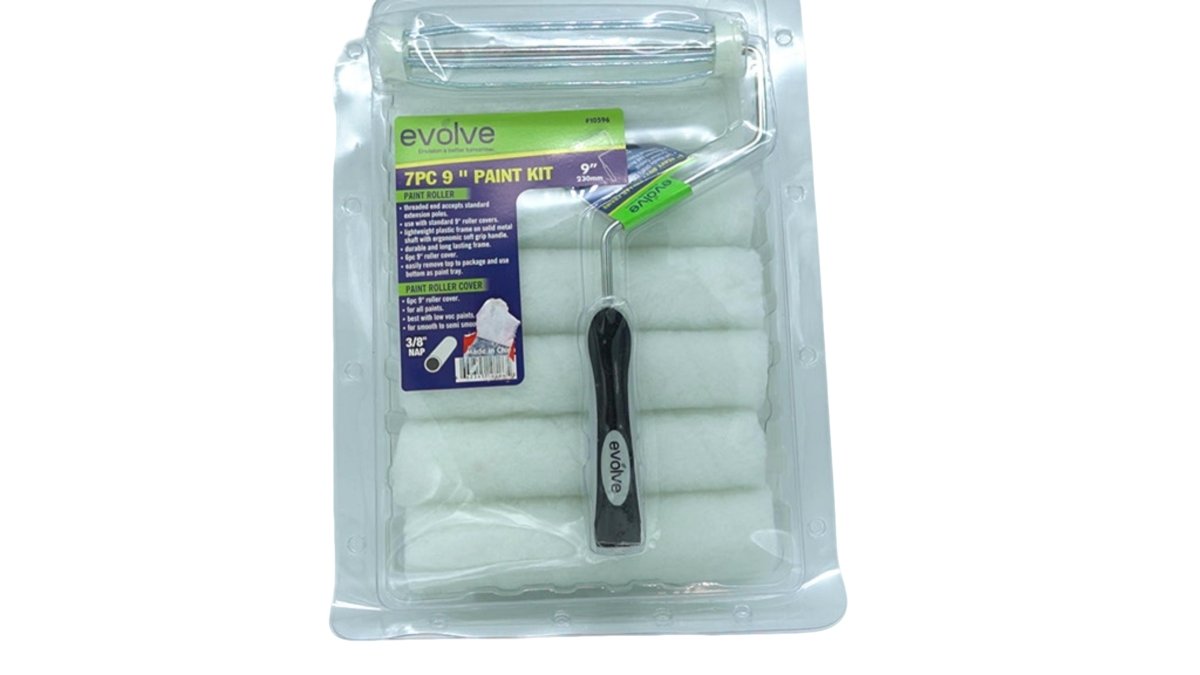 Evolve 7 - Piece 9" Paint Roller Kit with 6 Covers - Brantford Surplus