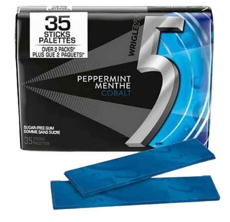 Five Gum Peppermint Sugar - Free Chewing Gum - 15 Sticks - Brantford Surplus