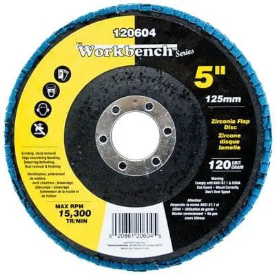 Flap disc5 in alum zirconia 120 grit - Brantford Surplus