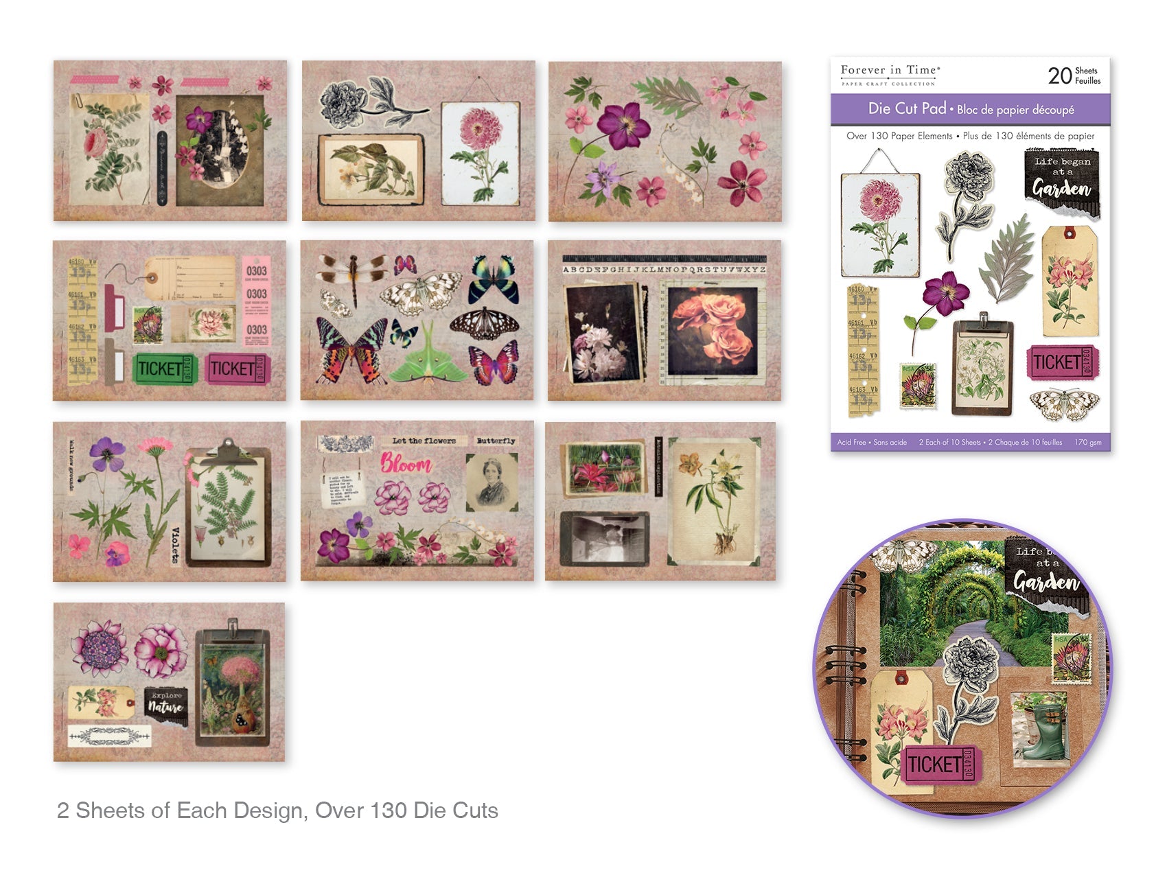 Floral Bloom Die Cut Paper Pads - 20 Sheets - Brantford Surplus