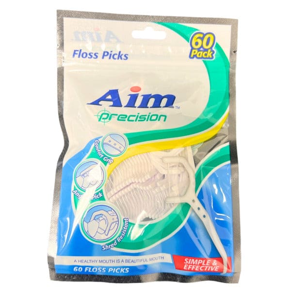 Floss Picks 60pk Precision Aim - Brantford Surplus