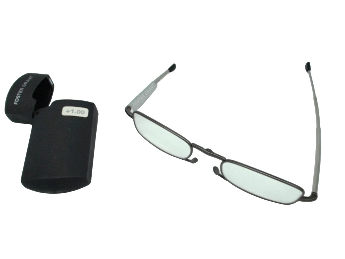 Foster Grant Folding Reading Glasses +1.00 Compact Readers - Brantford Surplus
