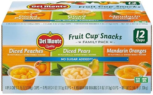 Fruit Cup Snacks Family Pack 12 Cups Assorted Del Monte - Brantford Surplus