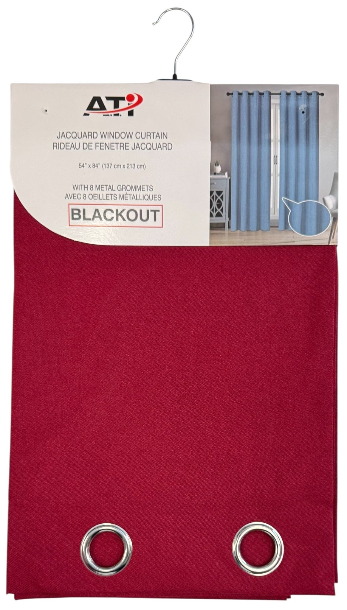 Fuchsia Blackout Linen Curtains 54x84 Inch - Burgundy - Brantford Surplus