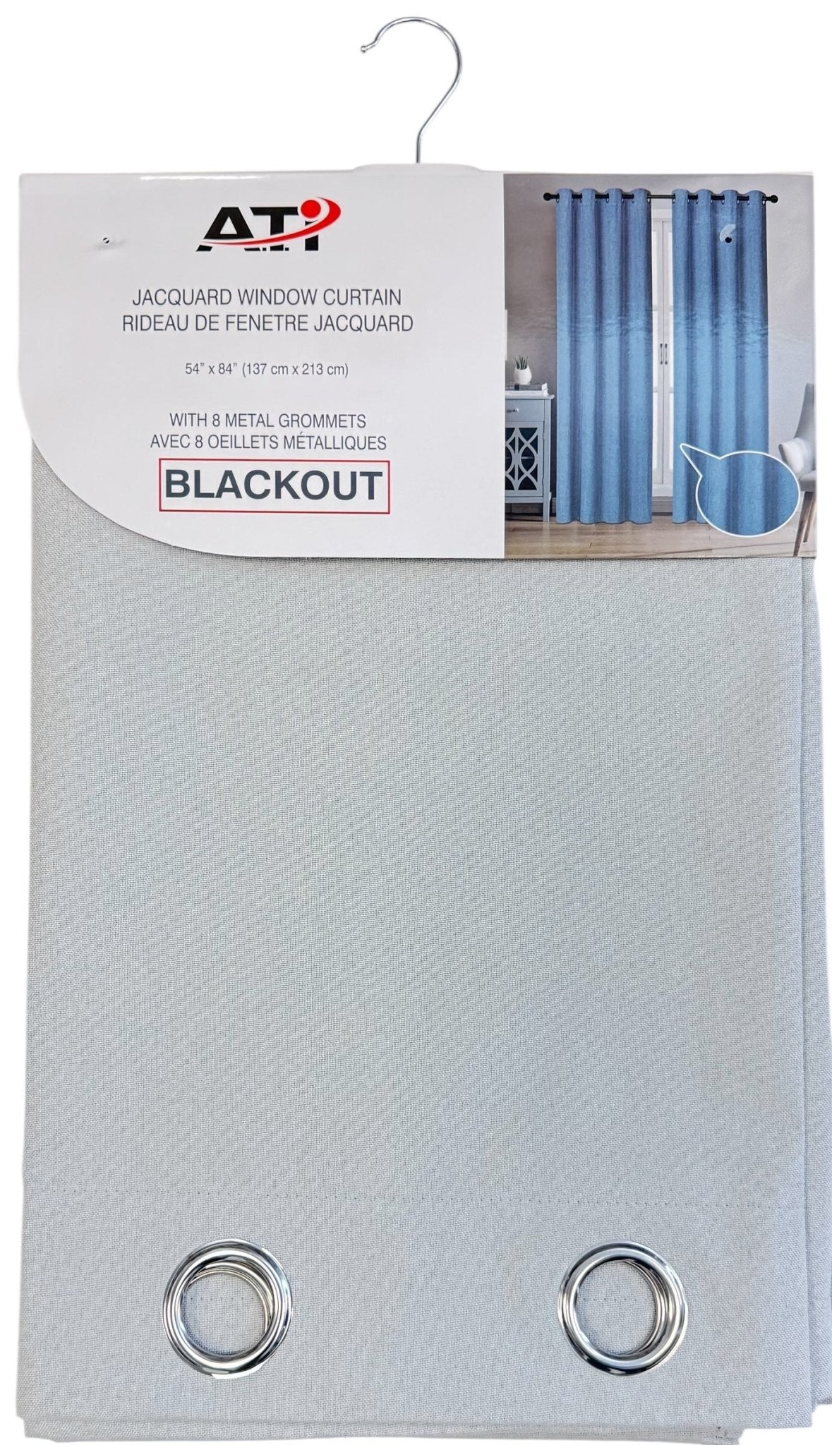 FuLinen White Linen Blackout Curtain 54x84 Inch - Brantford Surplus