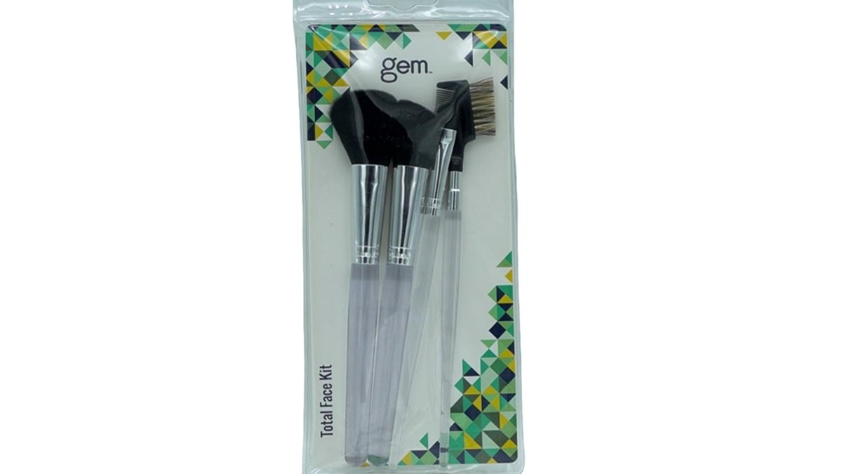 Gem 4 - Piece Makeup Brush Set - Cosmetic Brushes Kit - Brantford Surplus