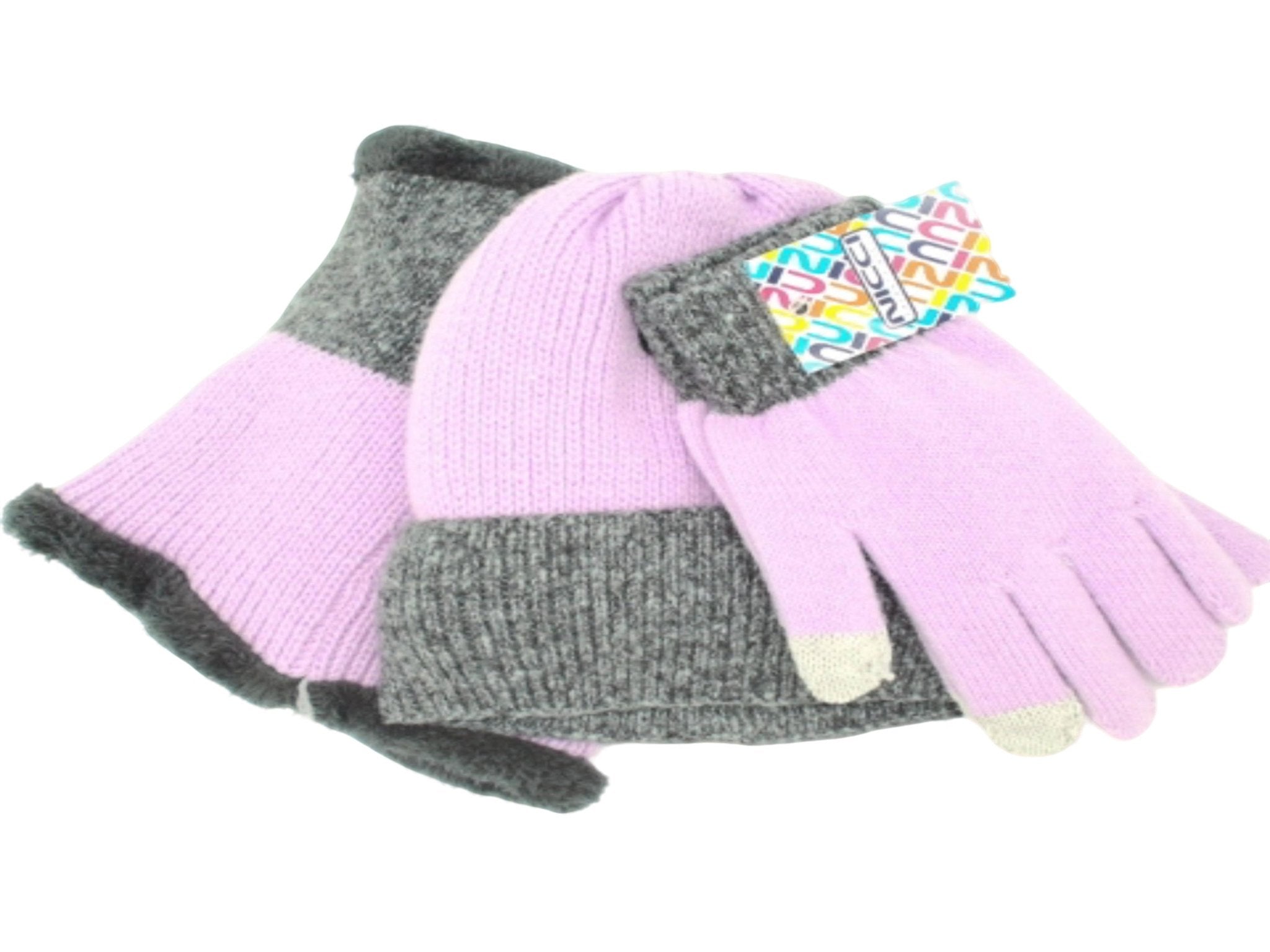 Girls Pink Thermal Winter Set – Gloves Hat Neck Warmer Nicci - Brantford Surplus