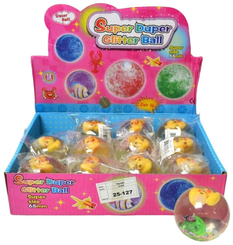 Glitter Light - Up Water Ball 65mm - Super Duper - Brantford Surplus